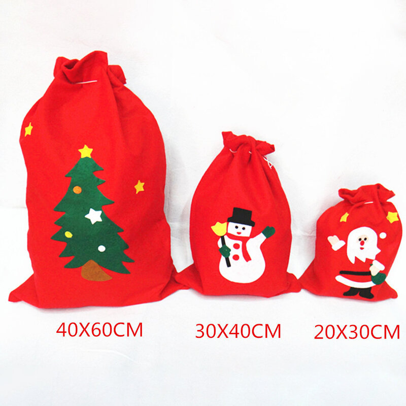 Christmas Decorations Christmas Gift Bag Santa Claus Backpack Candy Bag Party Supplies Non-woven Decal Gift Bag Hot Sale