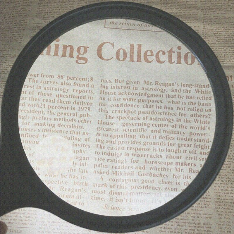Loupe à main éclairée par LED, outil de lecture à Double grossissement, collection de timbres-poste pièces de monnaie 138 mm