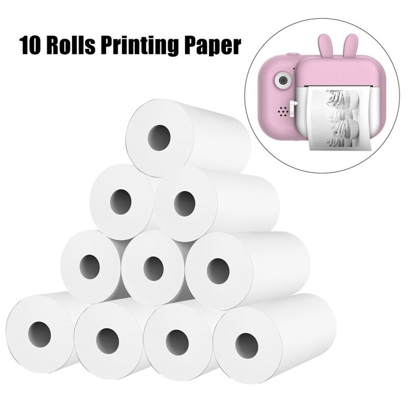 10 rolek biały aparat fotograficzny dla dzieci papier termiczny z masy celulozowej natychmiastowy druk dla dzieci aparat fotograficzny papier do druku akcesoria zamienne części