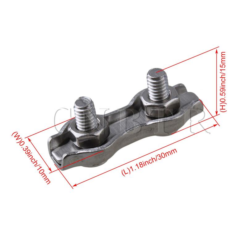 CNBTR-Cuerda de alambre de acero, Clips dobles para Industrial, M2 304, 10 Uds.