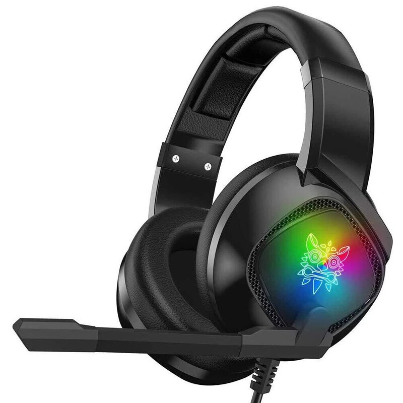 ชุดหูฟังสำหรับเล่นเกม PS4หูฟังเกมแบบมีสายหูฟังสเตอริโอไมโครโฟน RGB Ligh หมวกนิรภัยสำหรับ PC Gamer โทร...
