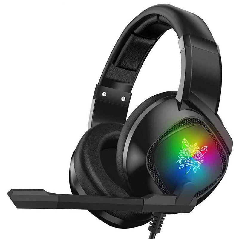 Headset gamer com fio rgb ligh para pc, gamer, celular, xbox, computador, fones de ouvido estéreo, graves