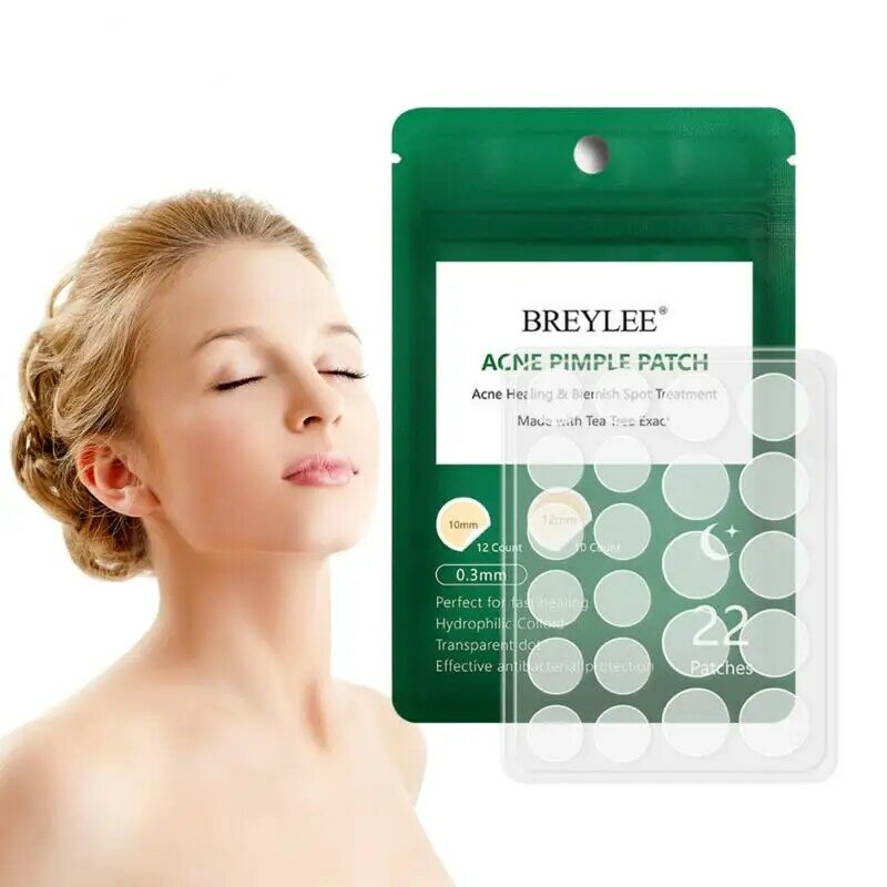 BREYLEE Acne Pimple Patch Stickers Acne Treatment Pimple Remover Tool Blemish Spot Facial Mask Skin Care Waterproof 22 Patches