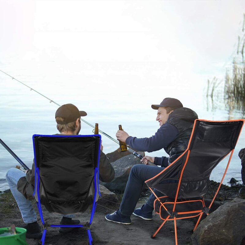 Silla portátil para acampar al aire libre, asiento de acampada largo plegable de tela Oxford para pesca, barbacoa, Festival, Picnic, playa, ultraligera
