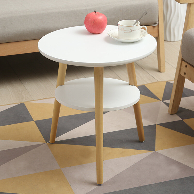 طاولة قهوة مستديرة مثلثة على شكل جمل مع ثلاثة أرجل خشبية وطاولة جانبية لغرفة المعيشة وغرفة النوم وأثاث بسيط