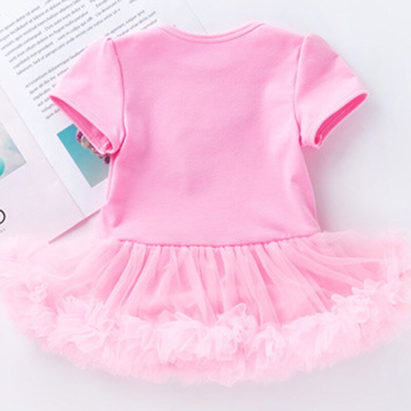 Newborn Toddler Baby Girls Clothes Sets Baby Girls Birthday Letter Romper Tulle Dress Princess Shoes 3PC Infant Clothing
