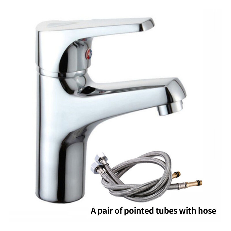 Spedizione veloce RUYAGE rubinetto per lavabo da bagno rubinetto cromato tubo per acqua calda e fredda accessorio per bagno cromato