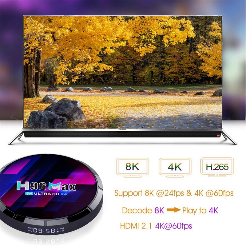 H96 ماكس X4 صندوق التلفزيون أندرويد 10 Amlogic S905X4 علبة تلفزيون بروتوكول الإنترنت 4G 64G 4K 1080P ثلاثية الأبعاد مشغل وسائط الفيديو netflix حساب واي فاي مجموع...