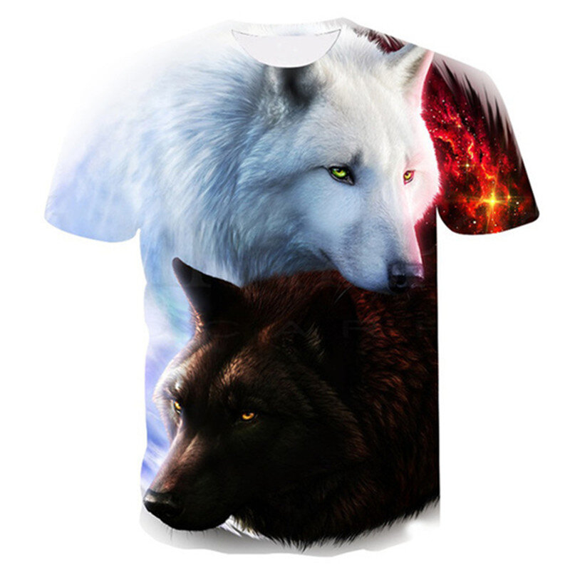 Camiseta con estampado 3D de animal gato/Tigre para hombre, camisa divertida de manga corta con cuello redondo, a la moda, verano, 2021