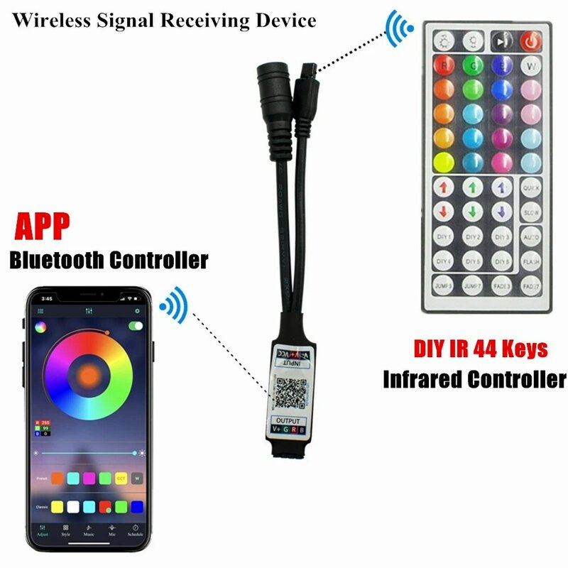 Светодиодная ленсветильник с Bluetooth RGB 5050, гибкая лента SMD 2835, 20 м, 15 м, 10 м, 7,5 м, 5 м, Диодная лента 12 В постоянного тока, Bluetooth, управление музыкой