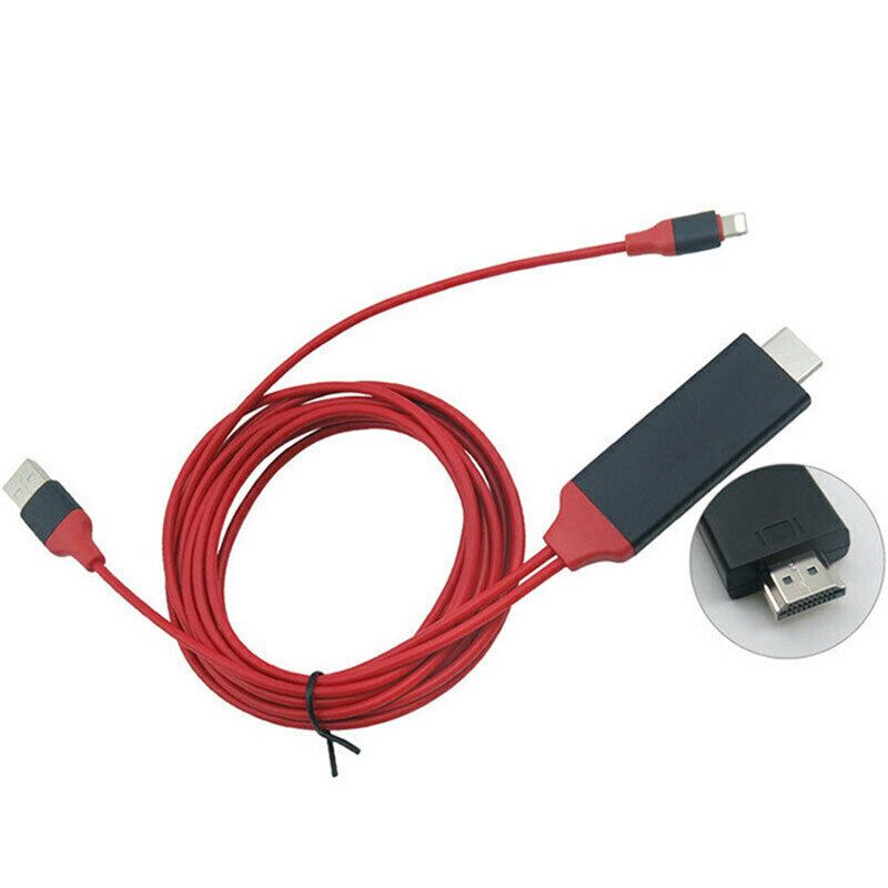 HDTV TV-adaptador AV Digital Lightning a HDMI, Cable convertidor inteligente USB 1080P, compatible con Apple TV, IPhone, Plug & Play