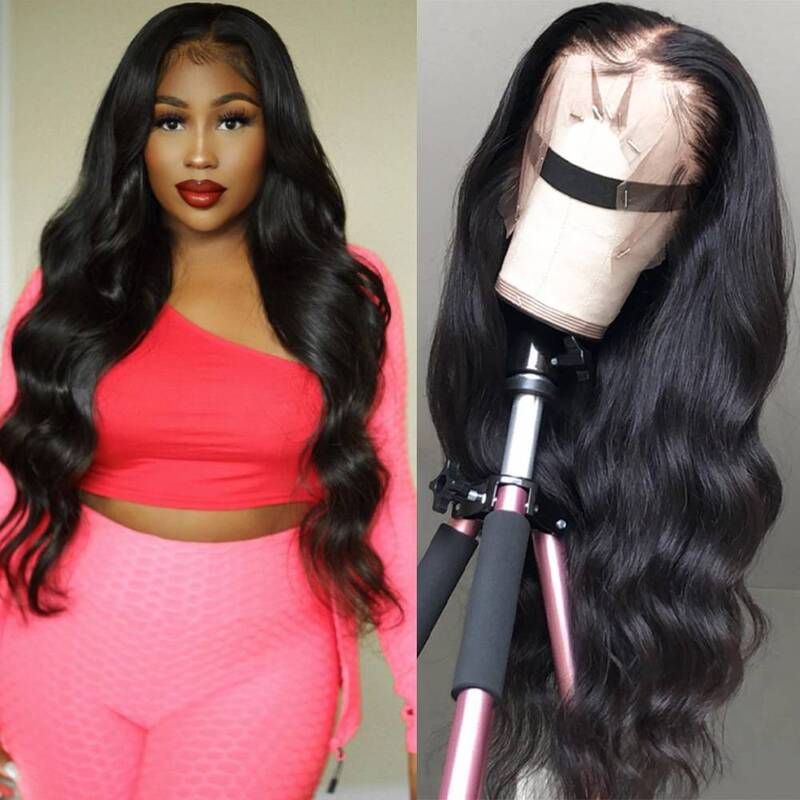 34' Body Wave Lace Front Wig Human Hair Lace Frontal Wig for Black Women Transparent Lace Wig With Baby Hair Brazilian Remy Hair