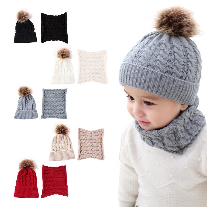 Cappello da bambino invernale pelliccia pompon lavorato a maglia neonate cappello da bambino cappello da bambino cappello da bambino cappello caldo berretto per bambini cappellino per bambini