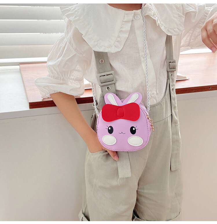 Bolso de hombro de cuero PU con diseño de conejo para niñas, Mini bolsa tipo mensajero con diseño de conejo, Bolso pequeño