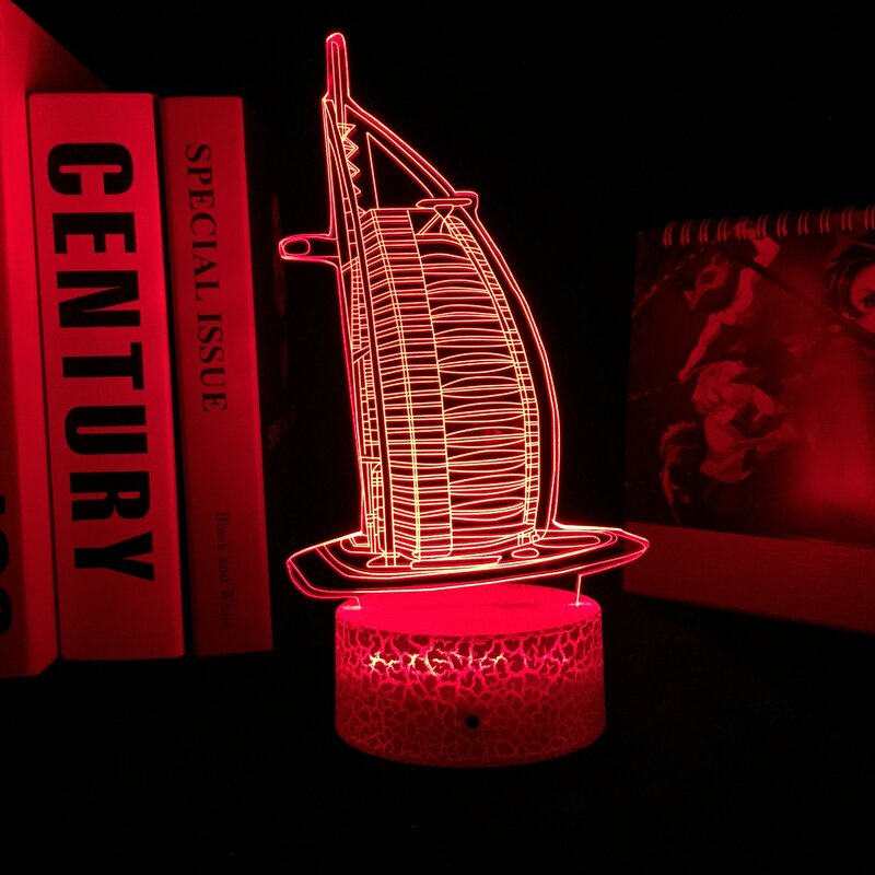 أمريكا بناء ثلاثية الأبعاد ليلة ضوء العلم الوطني LED الاكريليك مصباح للطفل غرفة نوم الديكور مصباح هدية عيد الجدول ضوء