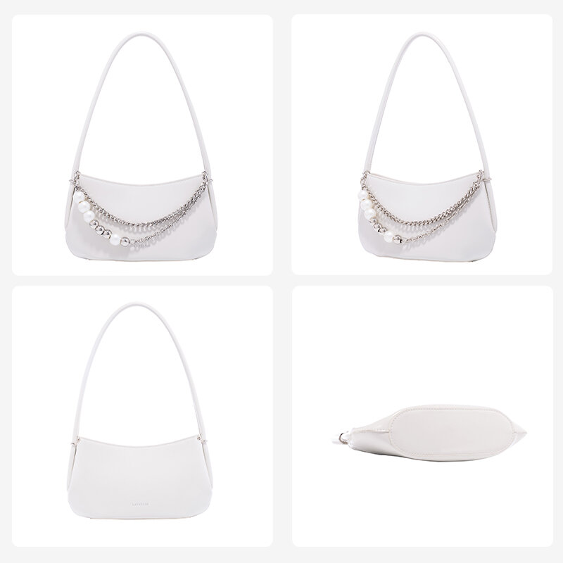 Borse di design di lusso LA FESTIN 2021 nuova borsa da donna alla moda con una spalla conchiglia borsa a catena di perle borsa ascellare in pelle liscia