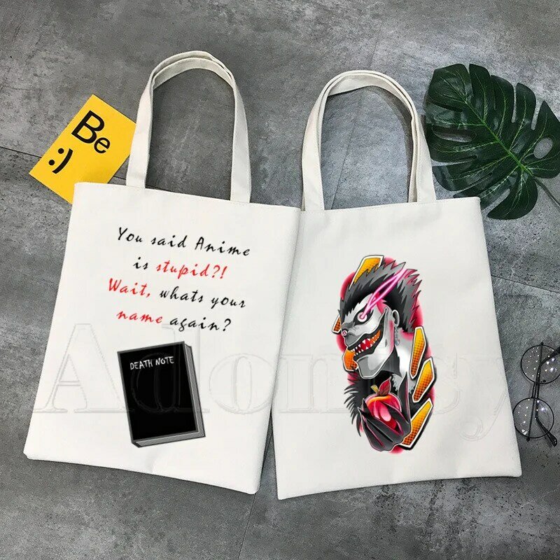 Death Note Shopper Taschen Einkaufstasche Tote Tasche Schulter Tasche Leinwand Taschen Große Kapazität College Handtasche