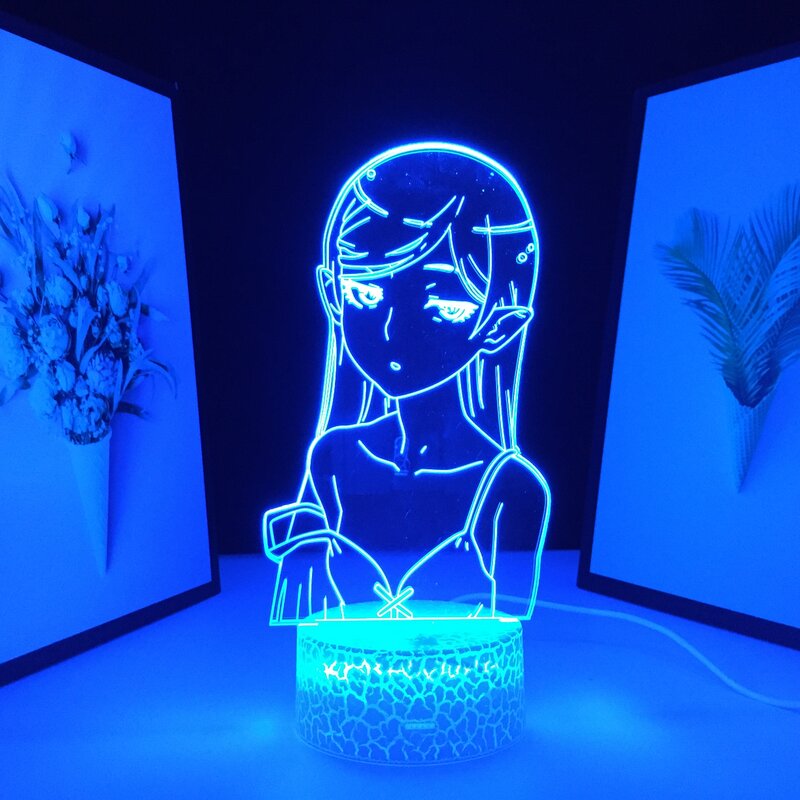 Bakemonogatari Аниме Фигурка Shinobu Oshino Дистанционное 3D светодиодное освещение для детской спальни украшение ночсветильник Манга подарок лампа для комнаты