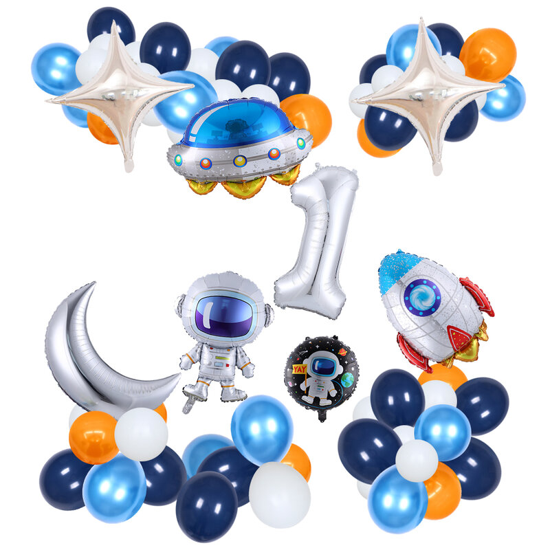 48pcs Outer Space Party Astronaut Balloons Solar System Theme Decor Baby Shower Birthday Party Decoration Supplies Helium Globos