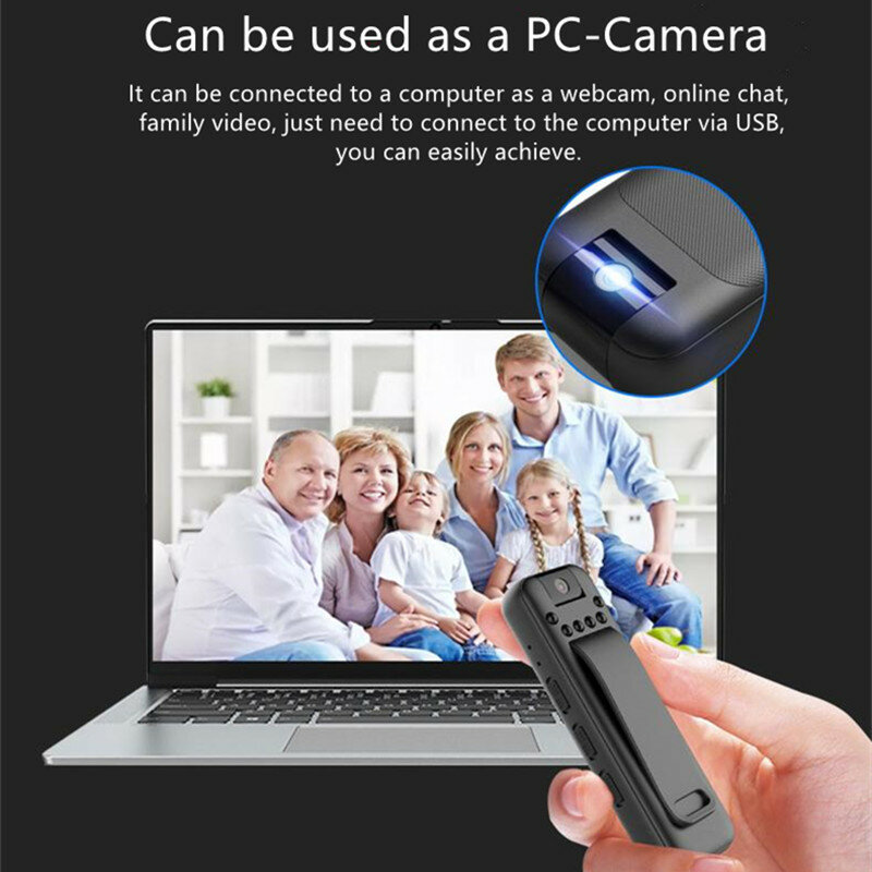 Kamera Mini Camcorder Tubuh Mikro Full HD 1080P Perekam Suara Video DV Visi Malam dengan 180 Putaran Len Smart Home 80 Cam