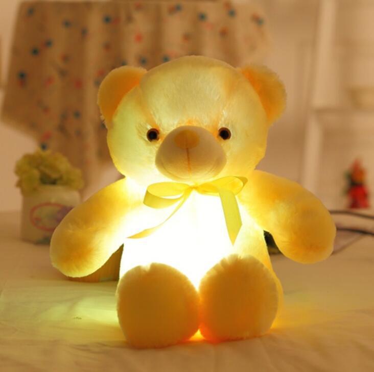2021 neue 30CM Bunte Glowing Teddy Bär Luminous Plüsch Spielzeug FÜHRTE Bär Gefüllte Plüsch Puppe Spielzeug Teddybär Schöne geschenke für Kinder