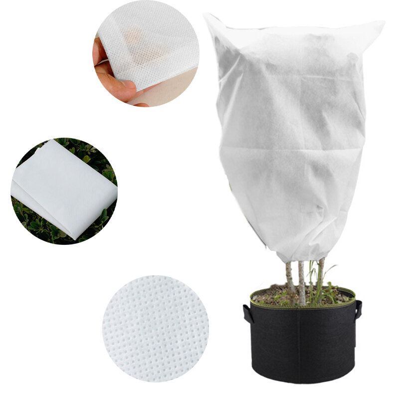 Cubierta protectora de plantas no tejida para invierno, bolsa de almacenamiento a prueba de polvo con cremallera para flores y plantas