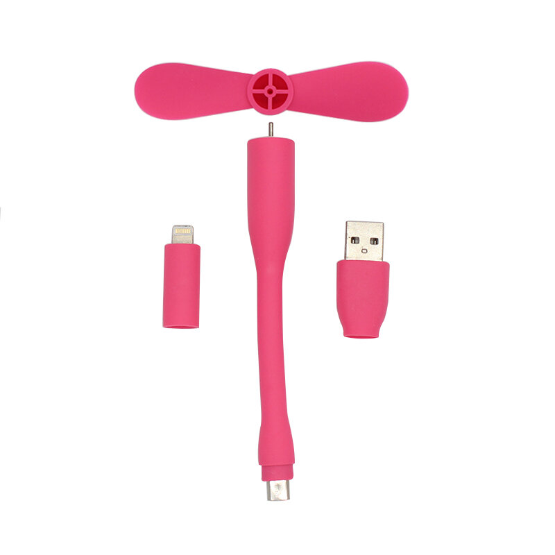 USB fan 6 Colors Portable Travel Mini USB Fan For iPhone and Laptop USB Dadgets Multifunction Android 3 in 1 Usb Fan