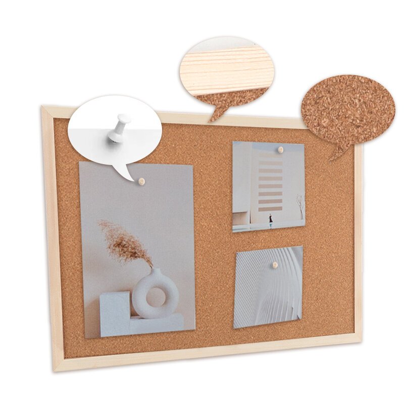 Ushare Marker Magnetic Board Medium Wooden Board for Note Cork Board Decorative Postcard Magnetic Photo Frame pizarra de corcho