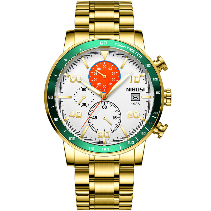 NIBOSI – montre analogique étanche pour hommes, chronographe, marque de luxe, en acier inoxydable, 2020