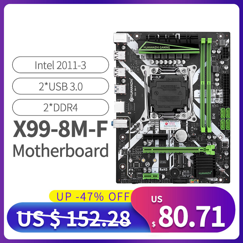 HUANANZHI X99 8M F X99 Материнская плата Intel Ксеон E5 X99 LGA2011-3 все серии DDR4 rec NON-ECC памяти NVME USB3.0 SATA