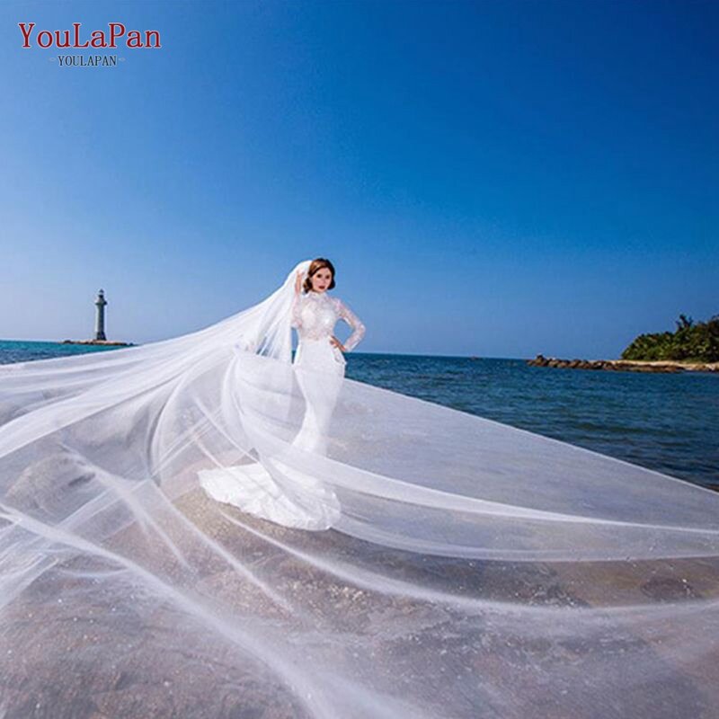 Yulapan v84 diy artesanal organza material roupas tecidos fotografia pano de fundo casamento véu qualquer tamanho super longo 5m