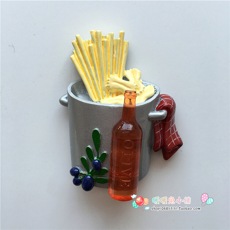Spaghetti Makanan Dapur Resin Kulkas Stiker Kreatif Tiga Dimensi Sticker Magnet