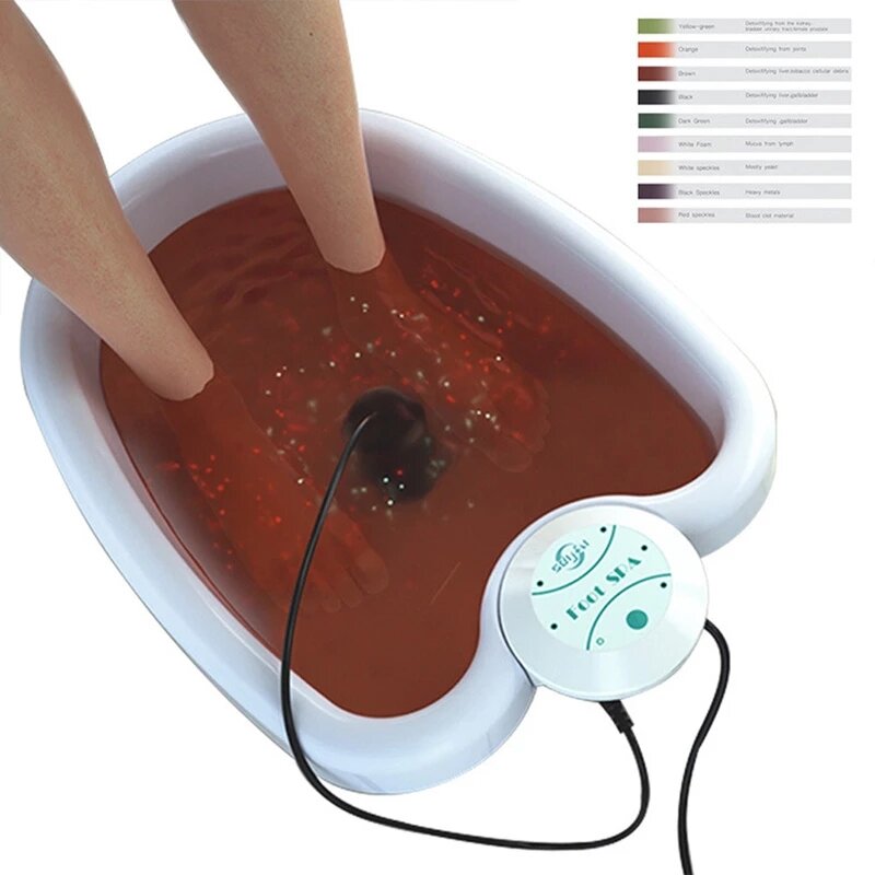 Footbath spa máquinas limpar vibratório elétrico mini dispositivo massageador de pé desintoxicação iônico pé spa banho matrizes aqua relaxar terapia