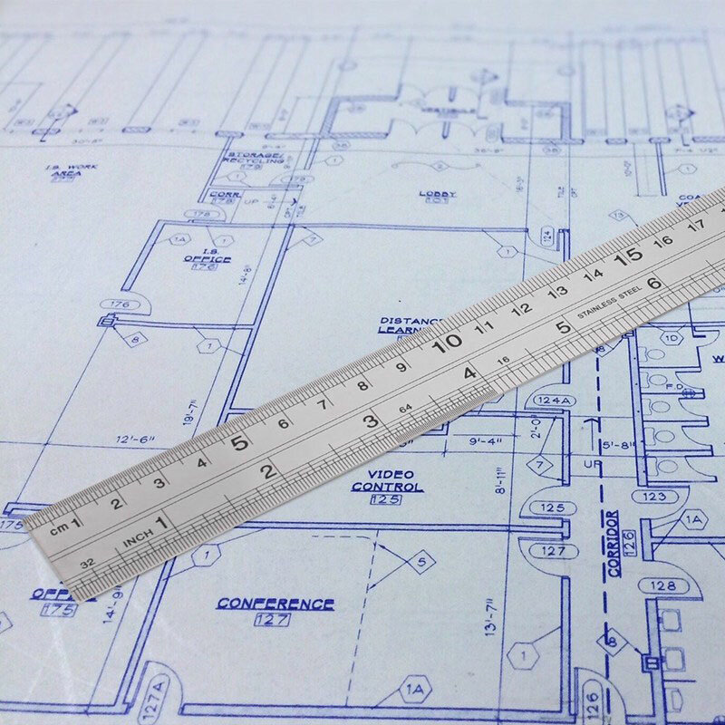 3Pcs acciaio inossidabile righello strumento di disegno accessori metallo righello dritto regola metrica strumento di misurazione di precisione 15/20/30cm