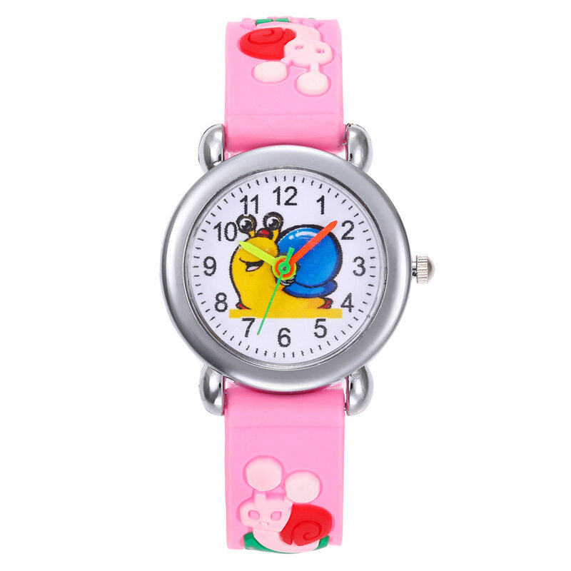 Czerwony/czarny/niebieski/różowy/fioletowy pasek silikonowy zegarek chłopięcy dzieci ślimak z kreskówki zegarek dziecko zegarek kwarcowy dziewczyna zegarki dla dzieci zegar