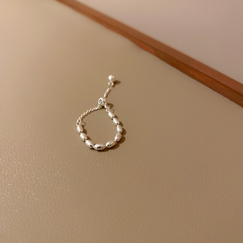Moda donna semplice colore argento catene morbide anelli fiore perline strass anelli regolabili Cocktail Party gioielli regali