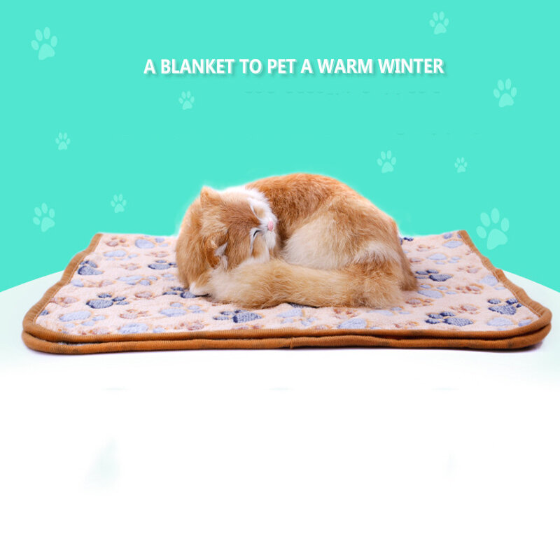 Manta de cama de invierno para perros y gatos, nido de lana con almohadilla de tacto suave, suministros para mascotas
