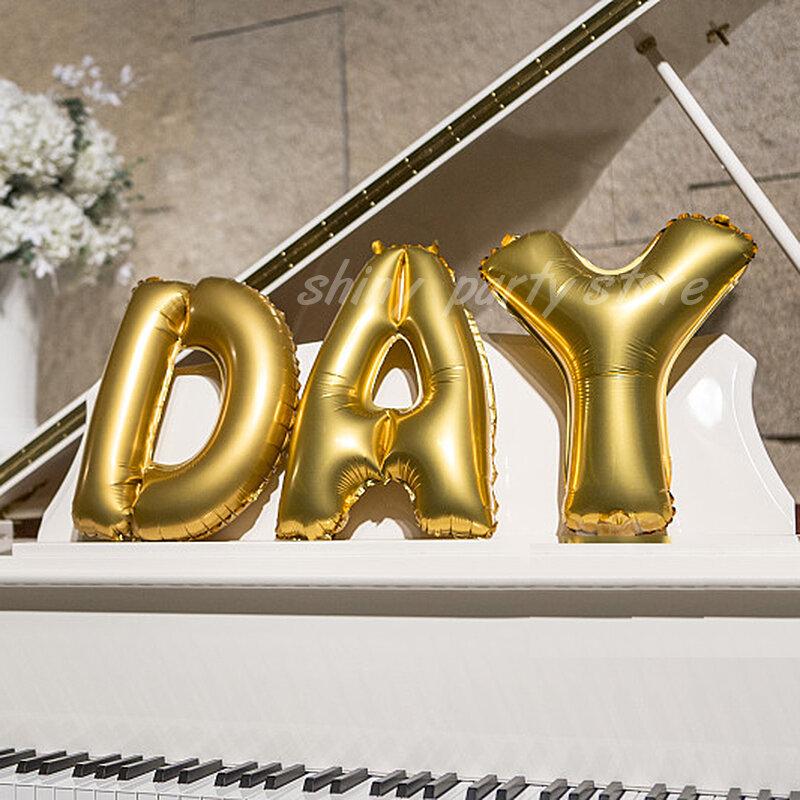 Globo de aluminio dorado con letras del alfabeto para fiesta de cumpleaños, decoración de boda, juguetes para niños, globo de aire para Baby Shower, 16/32 pulgadas