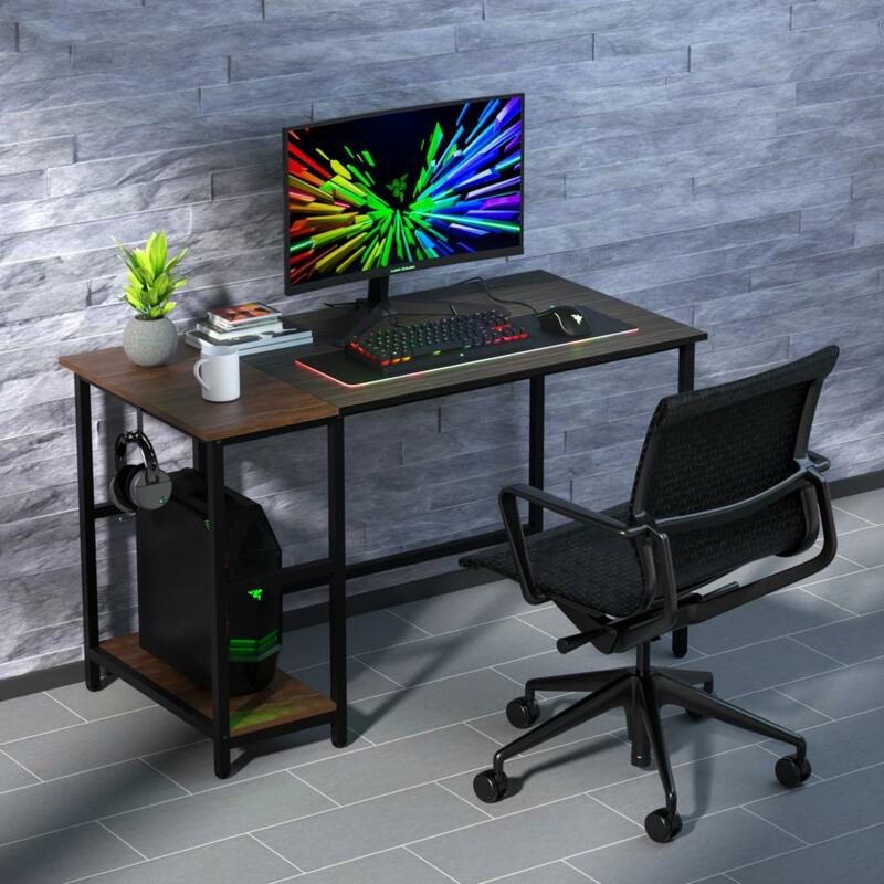 Стол компьютерный для дома и офиса, маленький письменный стол для учебы, с полками для хранения, современный простой компьютерный стол со ср...