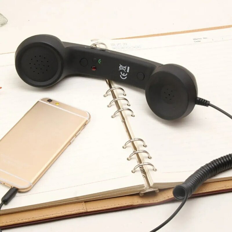 Classic Vintage Design Radiation Protection Phone Handset Mini Mic Speaker Phone Call Receiver for iPhone