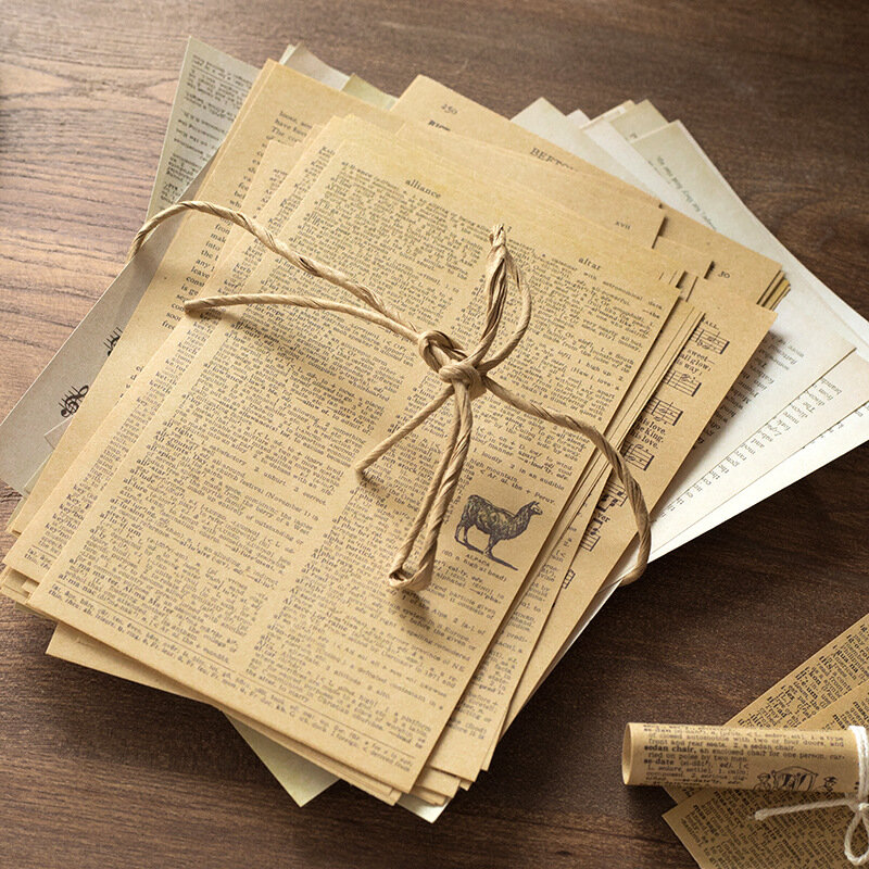 57 feuilles de papier Vintage inscriptible, papier de fond décoratif artisanal pour carnet de croquis et agenda, Scrapbooking
