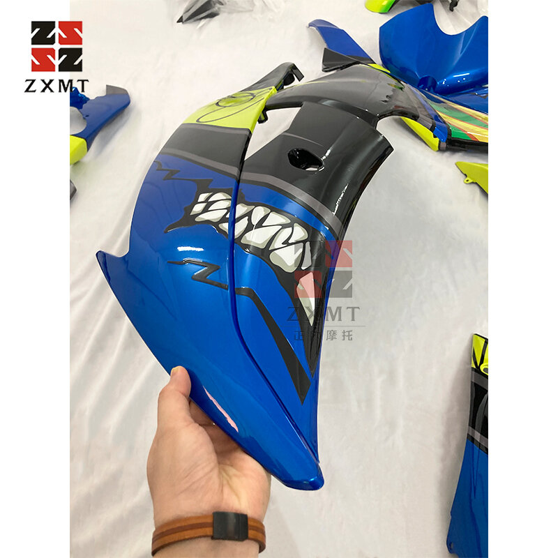 ZXMT Motorrad Zubehör Panel ABS Kunststoff Karosserie Voll Verkleidung Kit Fit Für 2008 zu 2016 YAMAHA YZF-R6 08 09 Blau shark Fisch