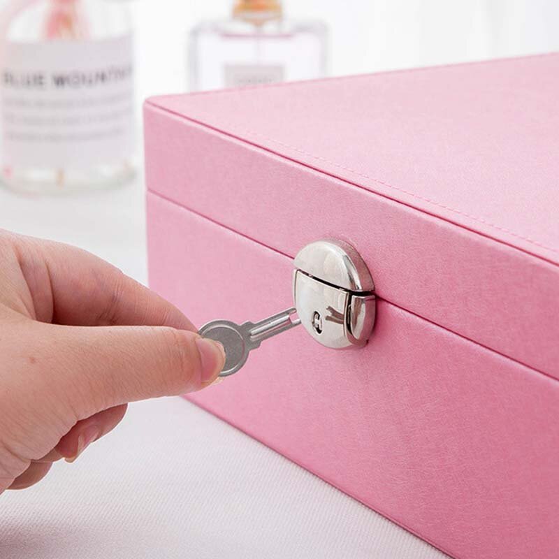 Baru Kotak Perhiasan Kreatif Kulit Penyimpanan Anting-Anting Portabel Multi-lapisan Kotak Makeup PU Menonton Kotak Pemegang Kalung