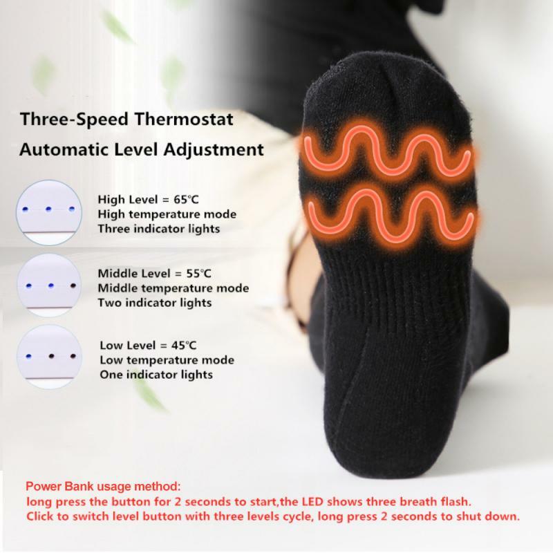 Einstellbare Wärmer Socken Elektrische Beheizte Socken 4000 mAh Akku Für Frauen Männer Winter Im Freien Skifahren Radfahren Sport