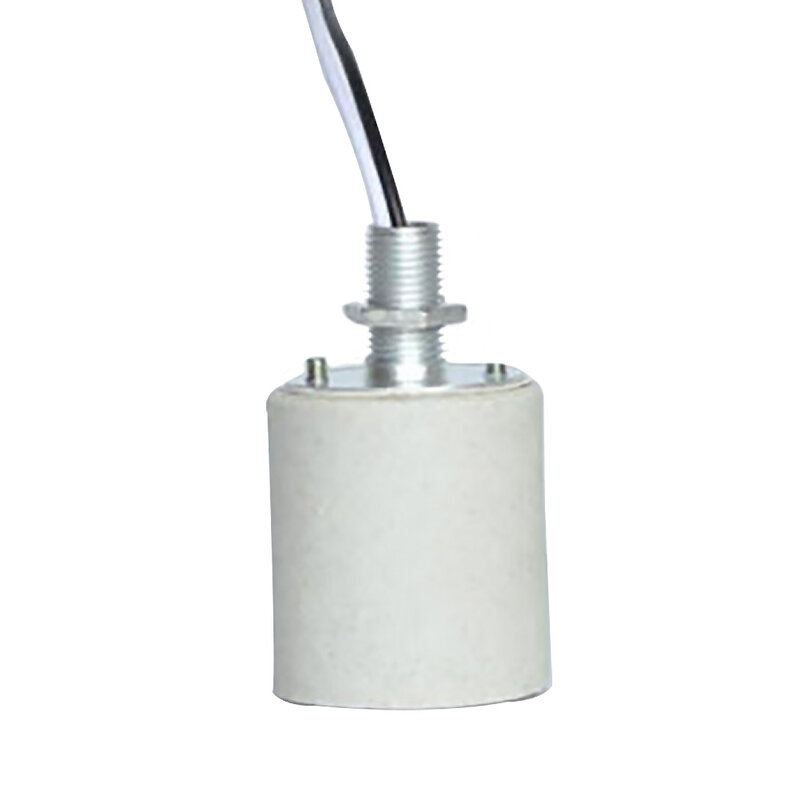 Tornillo de cerámica duradero redondo para uso doméstico, adaptador con Cable, resistente al calor para bombilla, Base de lámpara, soporte de fácil instalación, E27, E14