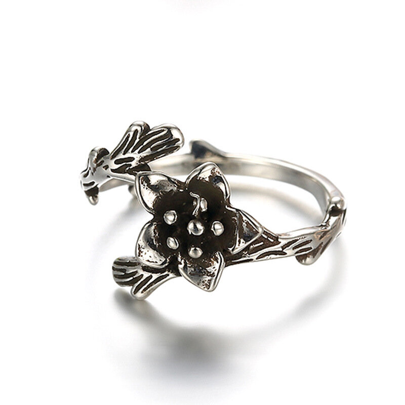 Antigo anel banhado a prata do vintage thai prata chapeado flor anéis para as mulheres jóias criativo rosa flor anel jóias anel anel anel anel anel anel anel anel anel anel anel anel anel