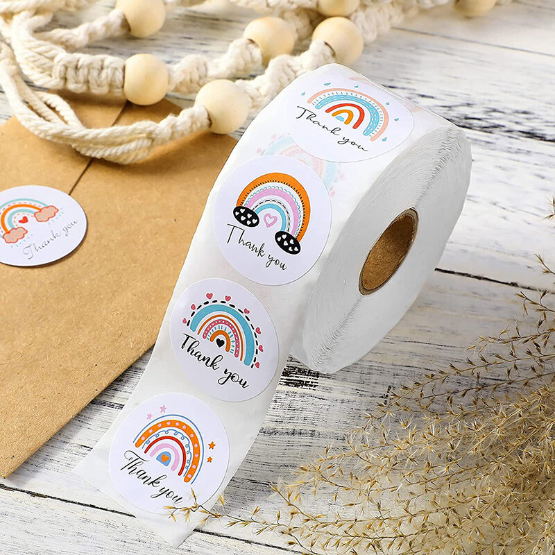 500pcs Rainbow grazie adesivi per etichette 1.5 ''adesivo rotondo adesivo cancelleria cinese decorkerst Decoratie