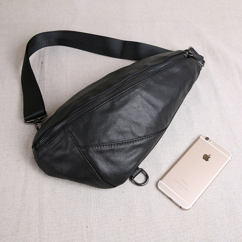 Мужская нагрудная сумка PNDME, из натуральной воловьей кожи, повседневная спортивная сумка-мессенджер