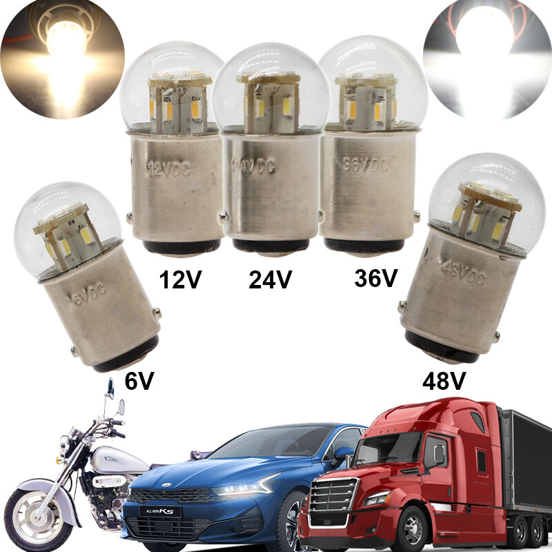 Автомобильная светодиодная лампа 1142 BA15D P21D, автомобильная парковочная лампа 6 в, 12 В, 24 В, 36 В, 48 В, S25, Canbus, грузовик, тормоз, поворотный сигнал, л...