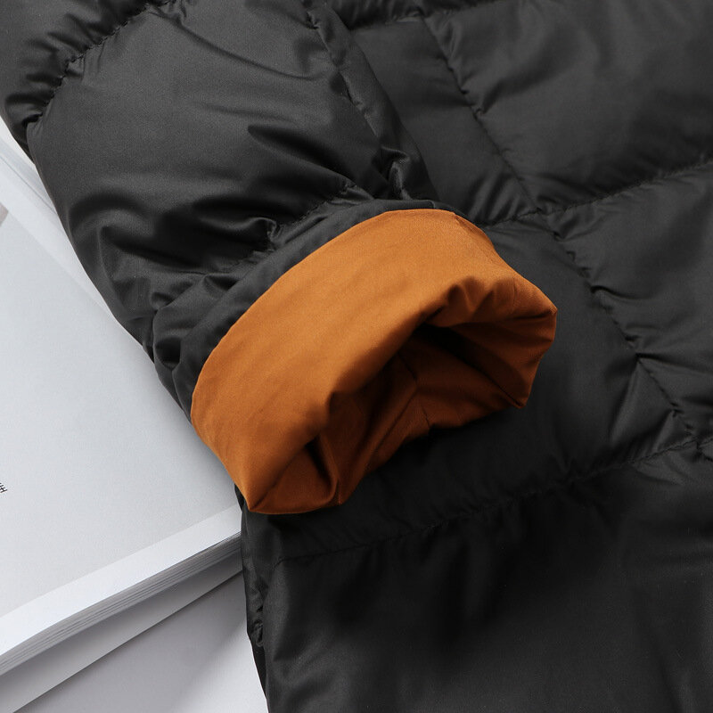 2021 New Woman Jacket Parkas Belted Color Matching Coat 여성용 무릎 위 겨울 의류 코트